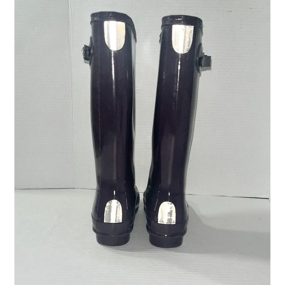 Hunter Rain Boots Women's 5‎ Purple Glitter Wellington Waterproof Quiet Luxury